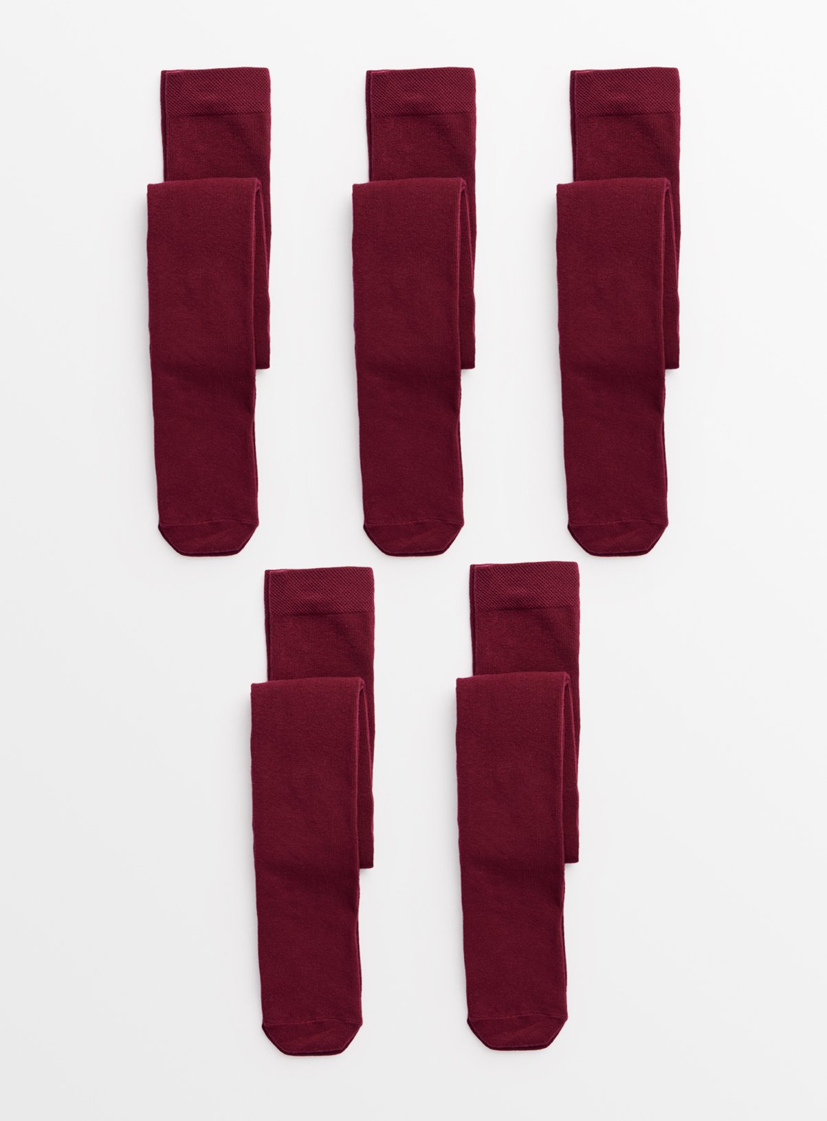 Burgundy Super Soft Tights 5 Pack  9-10 years - Image 1 thumbnail